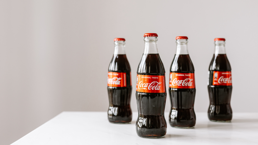 Coca Cola bottles, indicating what a design patent might be used for.